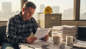 Supervisor reviewing workplace hazard notification