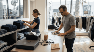 Retail workers at Americana at Brand store