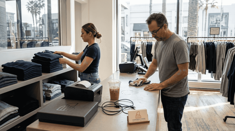 Retail workers at Americana at Brand store