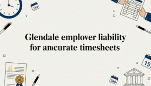 Legal and timekeeping illustrations frame the blog title