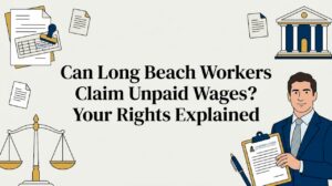 Decorative title card with legal and workplace illustrations
