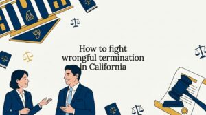Decorative legal blog title card illustration