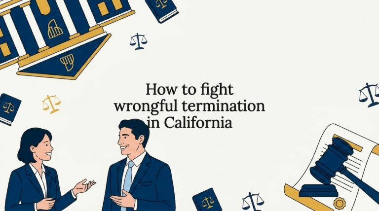 Decorative legal blog title card illustration