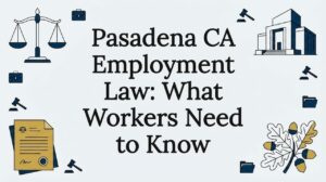 Employment law themed flat vector title card
