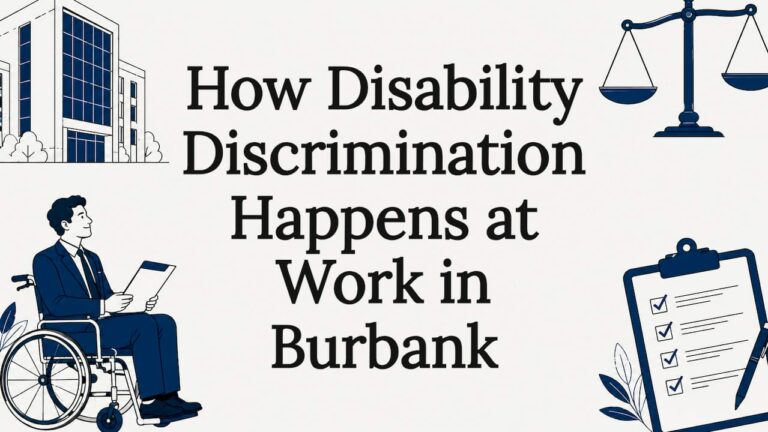 Decorative title card illustration with legal and disability icons