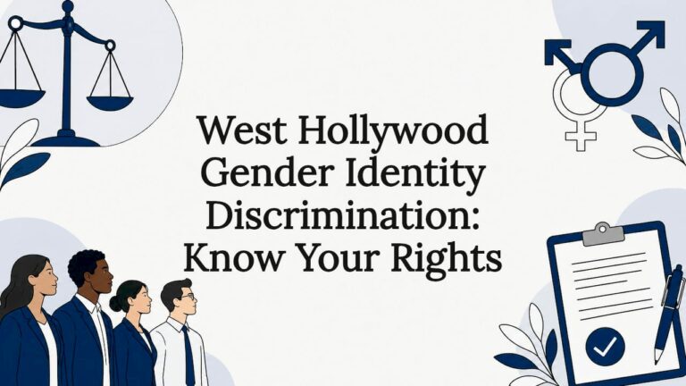 Decorative title card illustration with legal and gender identity icons