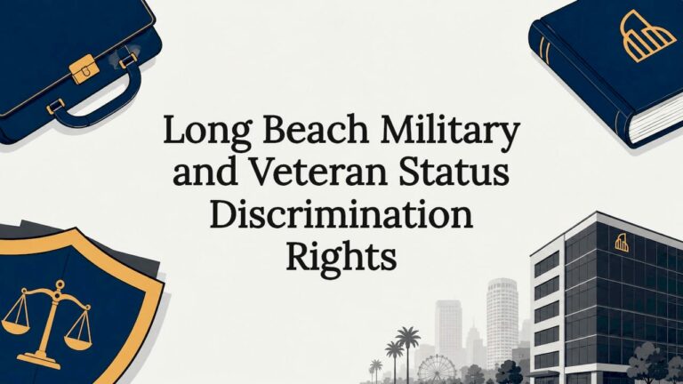 Decorative title card vector illustration with legal and Long Beach theme