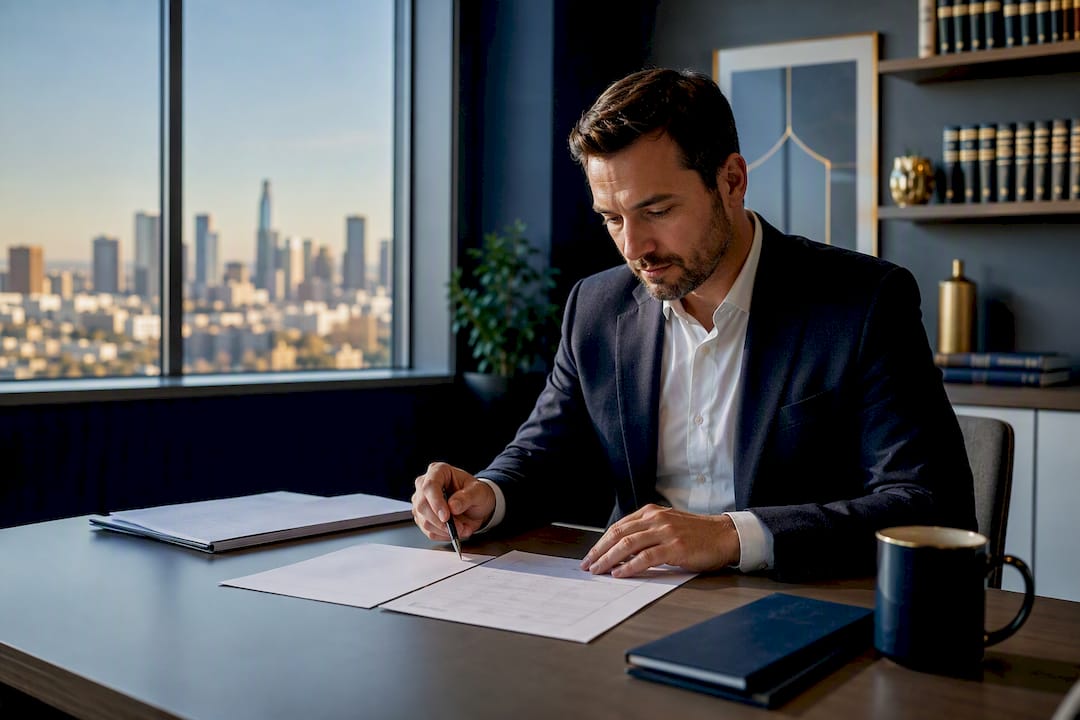 Hands comparing wage records at desk