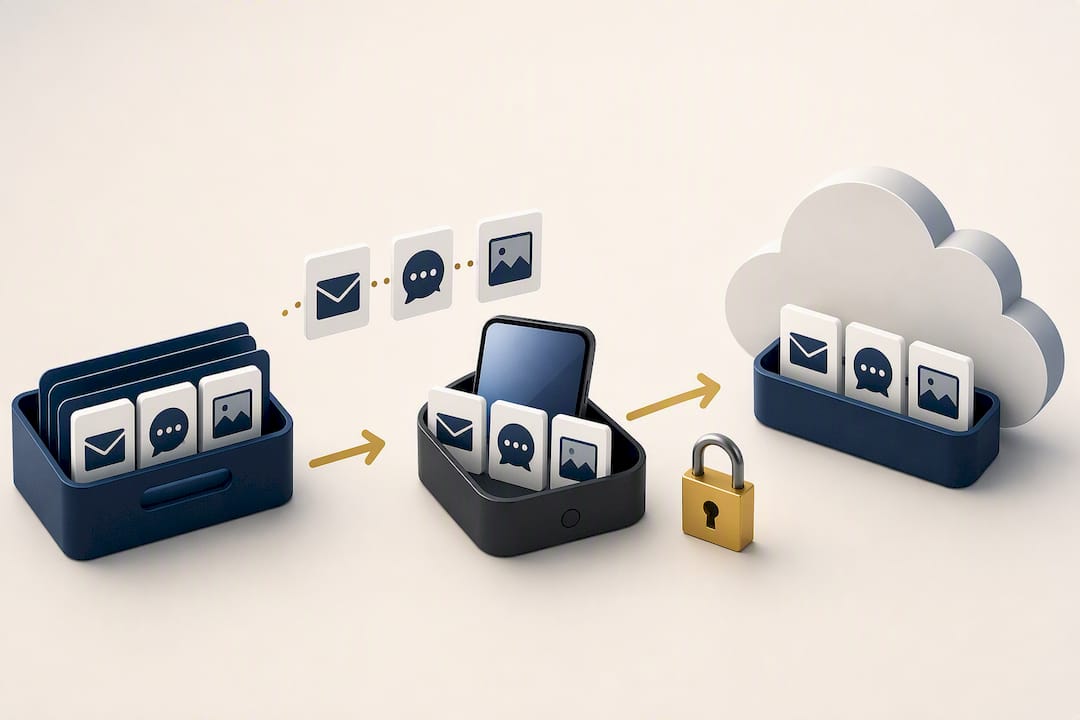 Secure backup flow for employment evidence