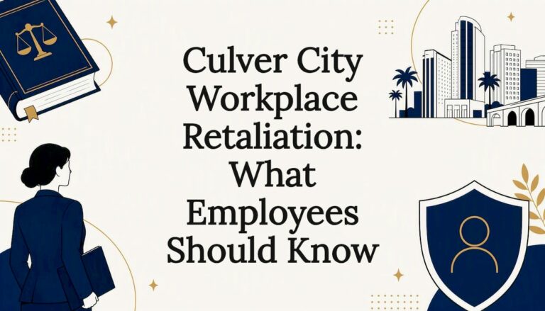 Decorative title card illustration for workplace retaliation article