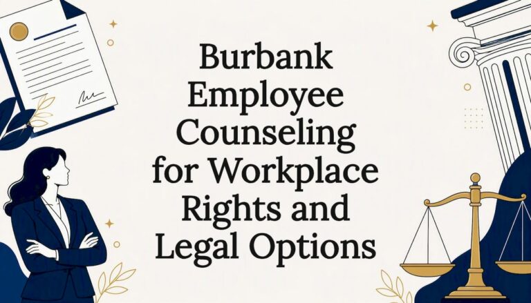 Decorative employment law title card illustration