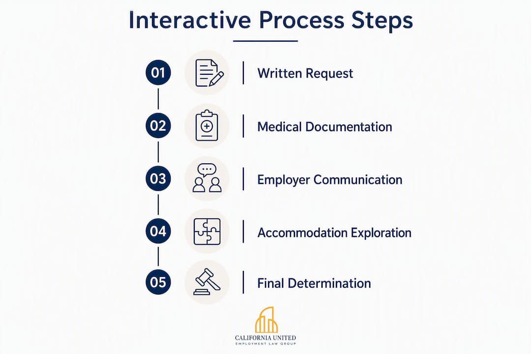 Infographic illustrating interactive process steps