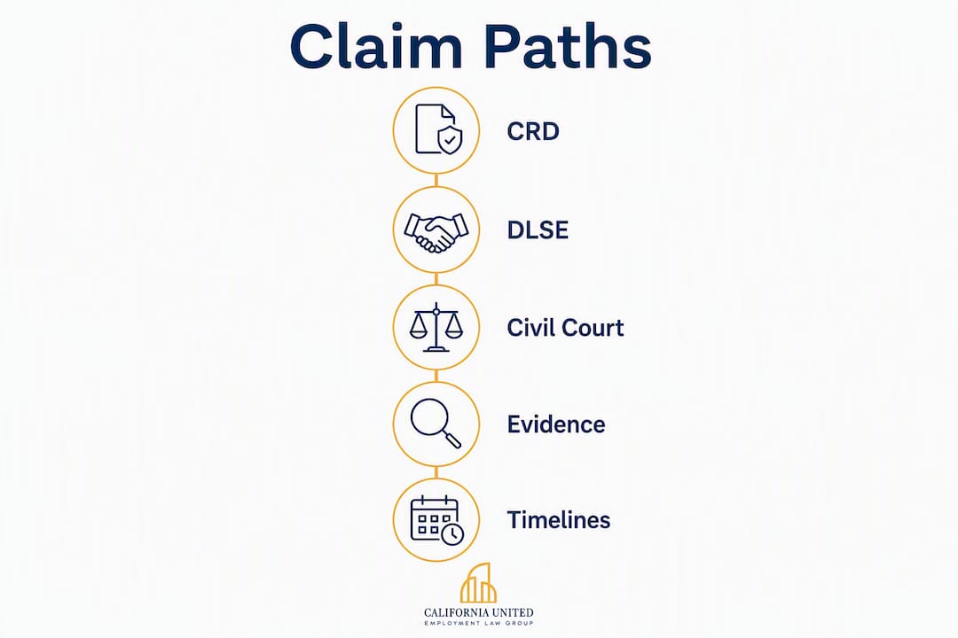 Infographic showing claim paths overview with key points