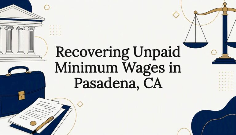 Decorative employment law title card illustration