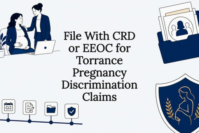 Pregnancy discrimination filing title card illustration