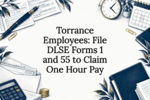 Decorative wage claim title card illustration