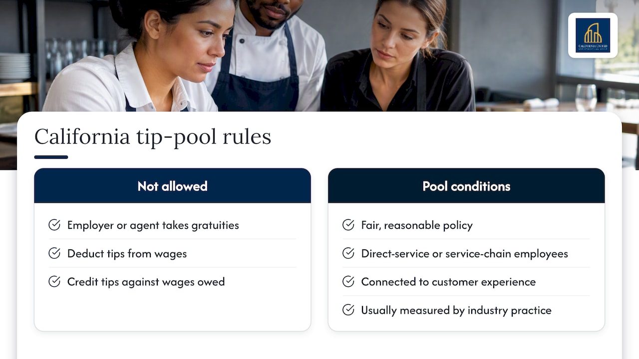 Torrance Unlawful Tip Pooling | California United Law Group