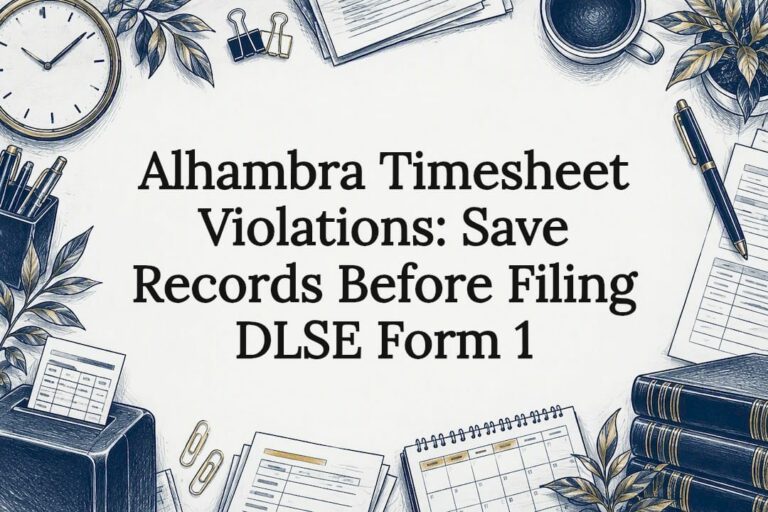 Hand-drawn title card for timesheet violations