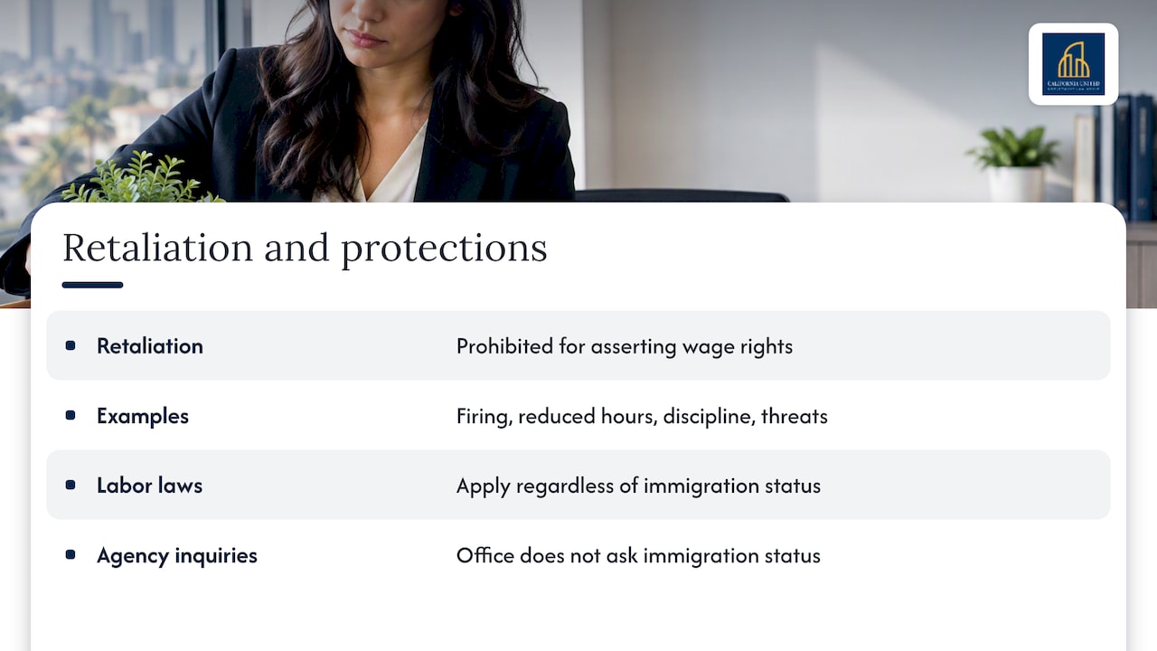 Retaliation and immigration status — overview diagram