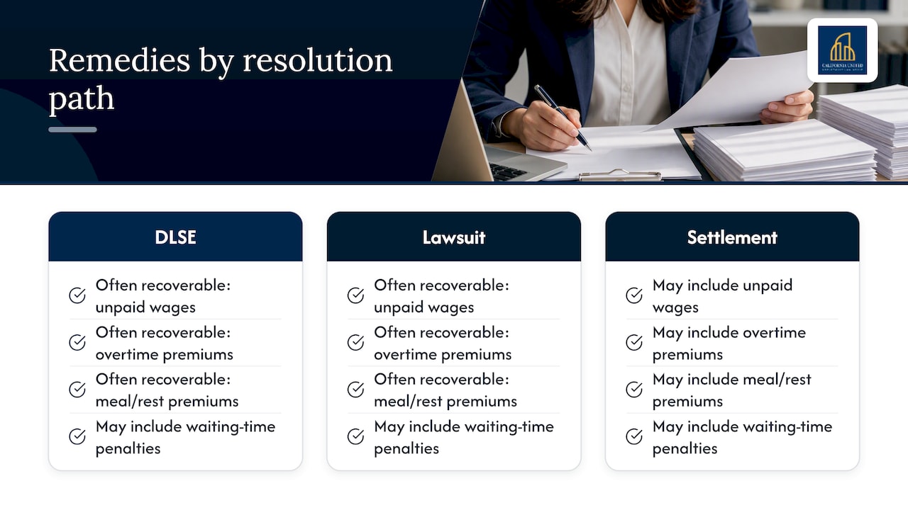 Potential remedies for timesheet violations