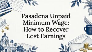 Wage recovery title card with payroll sketches